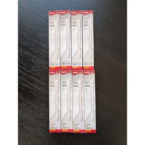 8 Satco S3104 Halogen Light Bulbs 300W 118mm J-Type R7S Base 120V 5300L 2900K